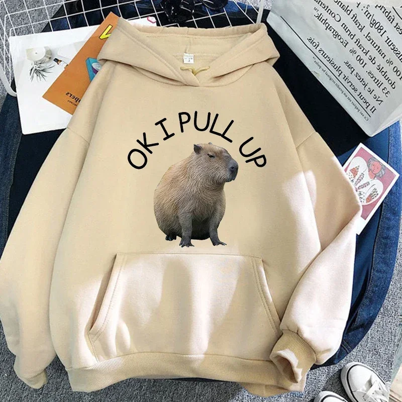 

This Man Ate My Son Hoodies Funny Capybara OK I PULL UP Hodie Pullovers Unisex Casual Soft Hooded Sweatshirt Streetwear Clothes