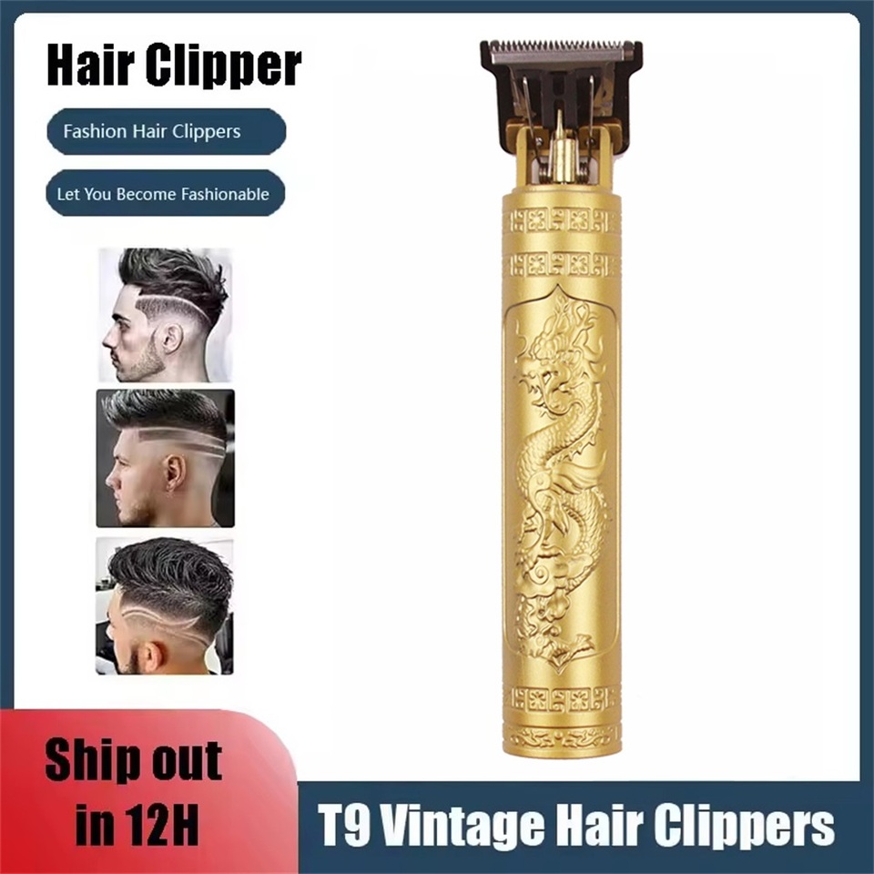 Retro T9 Hair Clipper Beard Clipper Body Clipper Electric Men's Hair Clipper 0mm Professional Electric Hair Clipper Shaver