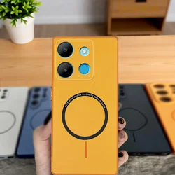 Shockproof Magnetic Color Silicone Back Cover for Infinix Smart 7 Series (XCK orange)