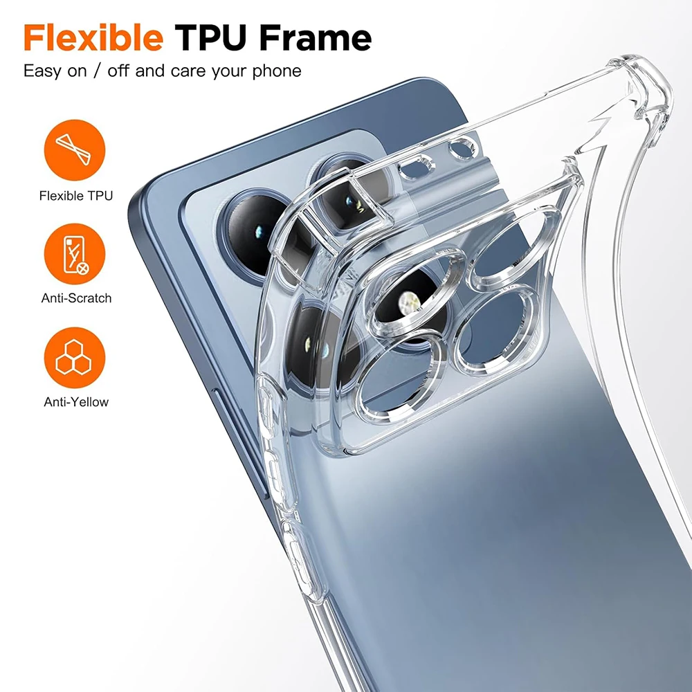 Shockproof Transparent Soft Luxury Phone Case Cover