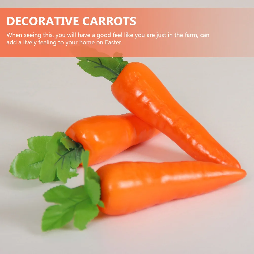 4pcs Simulation Carrot Ornament Artificial Vegetable Props Carrot Props Fake Model For Party Festival Easter Photo Prop