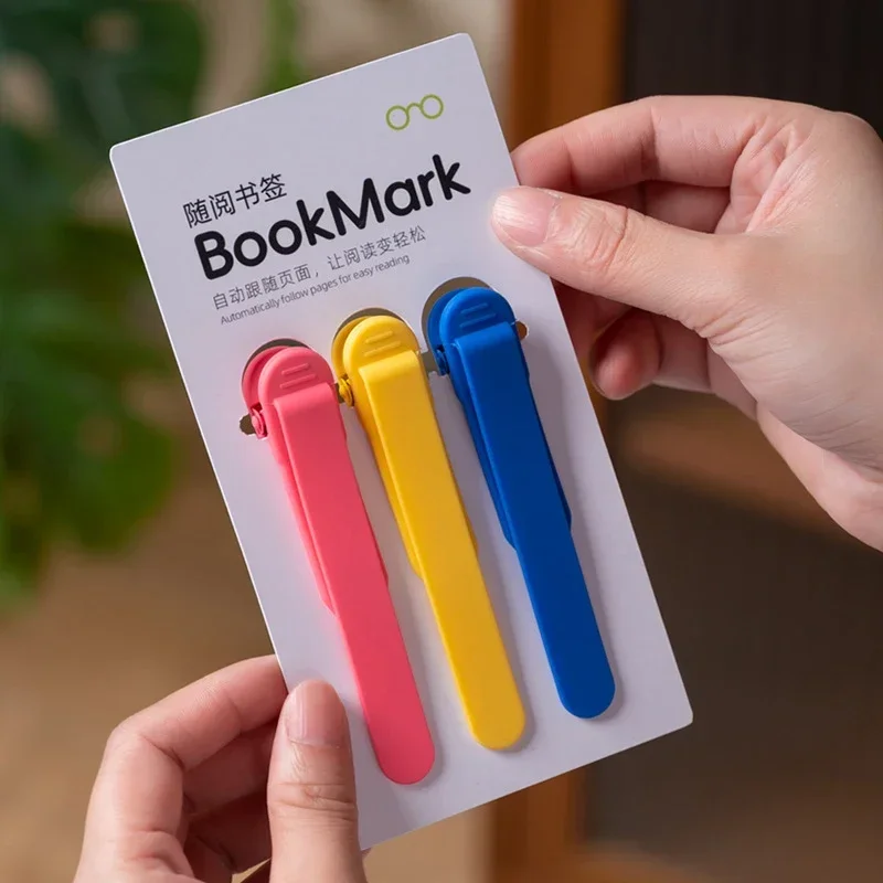 Silicone Bookmark Bookmarks Stationery Supplies Soft Silicone Bookmark Clip Color Page Divider Creative Buckle Automatically Follow School Office