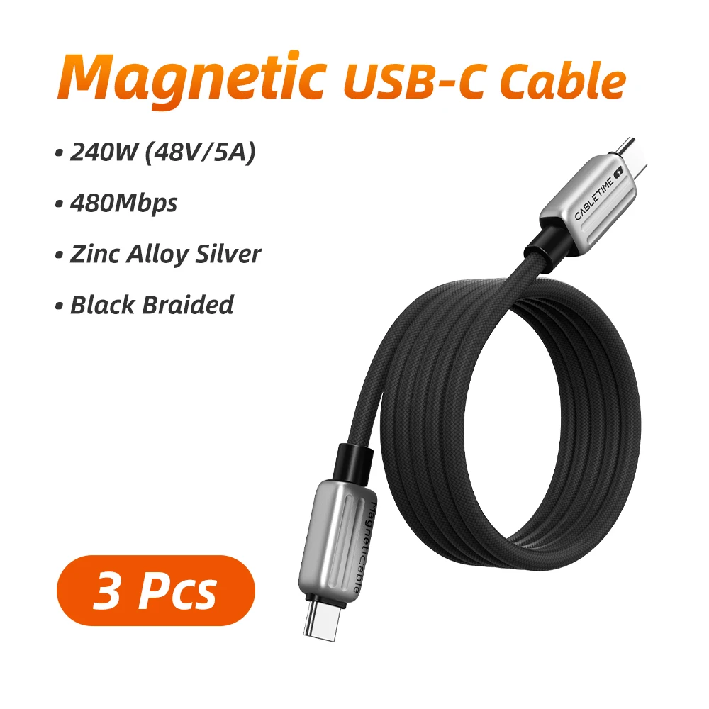 ตัวเลือกสินค้า สายชาร์จ USB-C 240W ชาร์จเร็ว สำหรับมือถือ แท็บเล็ต แล็ปท็อป