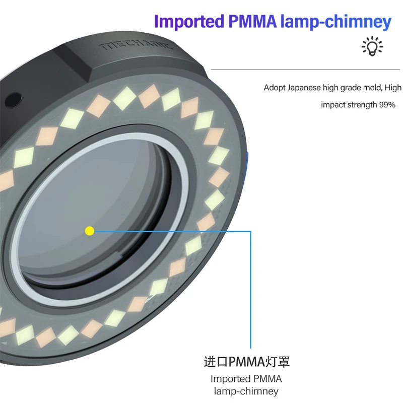 MECHANIC LS3 Microscope Ring Lamp 7W LED Light Source Tricolor Multi Level Ultra Brightness Adjustment Eye Protection Work lamps microscope lamp