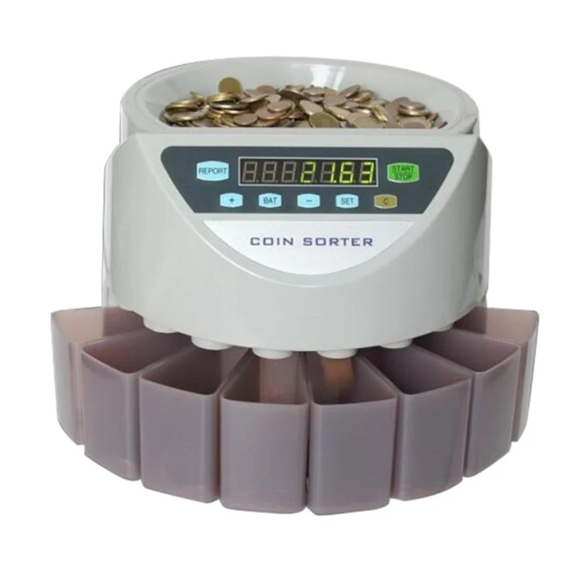 

220V Mixed Coin Value Sorter Euro Peso Singapore Dollar ringgit British Pound, Japanese Yen,Coin Counter Coins Counting Machine