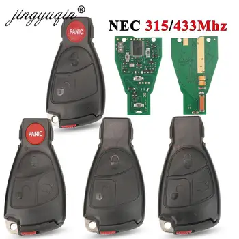 Keyforkess 433Mhz 2/3 Pulsanti NEC Chiave A Distanza Fob Per Mercedes Benz B C E ML S CLK CL 3B 3BT Complte Tasto di Controllo 1996-2005