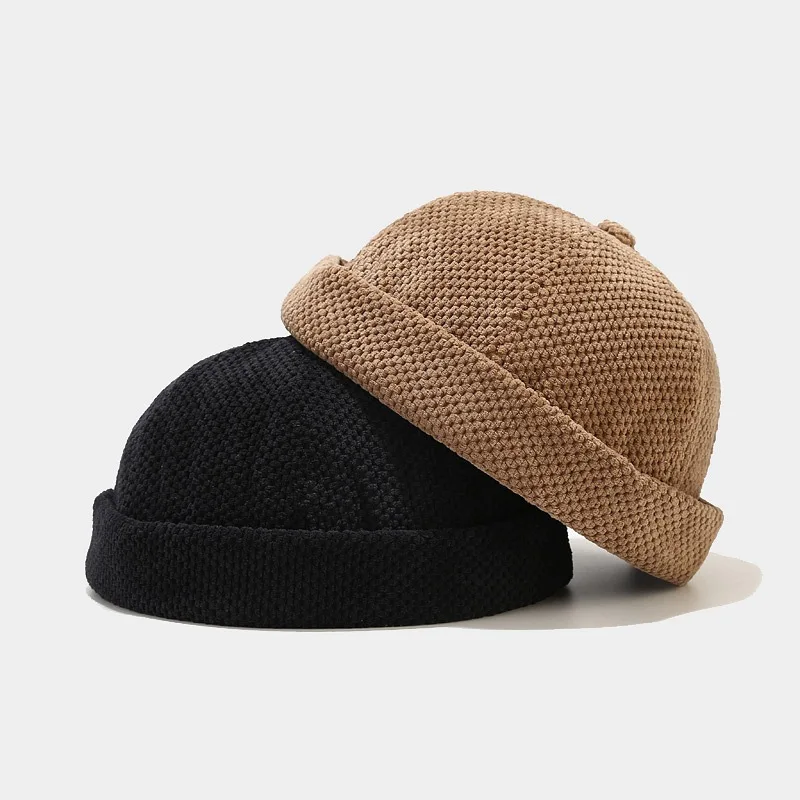Spring and Autumn Beanies Casual Short Thread Hip Hop Hat Adult Men Female Knitted Skull Cap Elastic Unisex