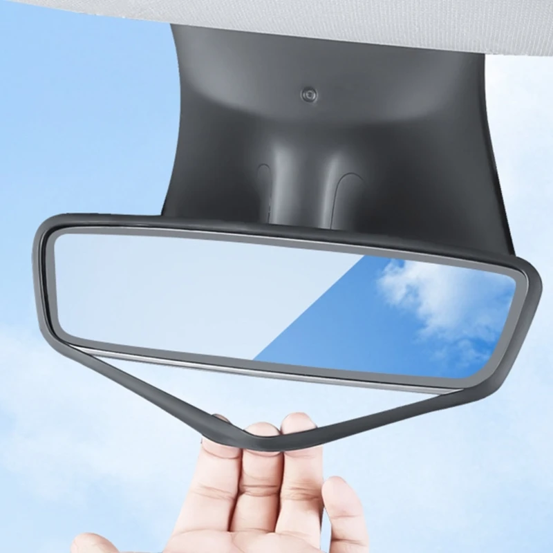 Silicone Screen Cover Rearview Mirror Protective Frame Compatible for Model 3/Y Soft Protector Interior Accessories