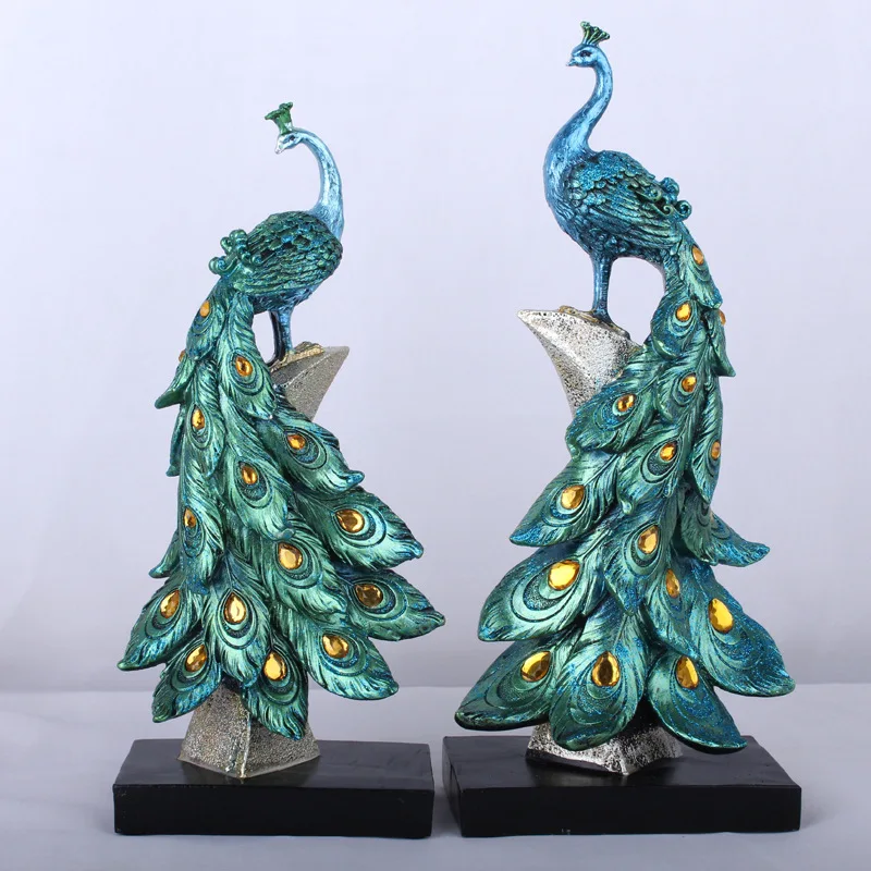 

Dec Resin Crafts Creative Fashion Golden Peacock Decorations Home Decoration Business Gifts Garden Decoration Gift