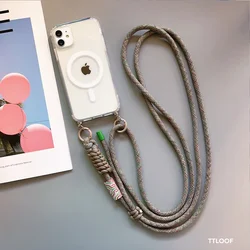 Versatile Magnetic Phone Case with Crossbody Necklace Strap and Adjustable Lanyard - iPhone 14 (1)
