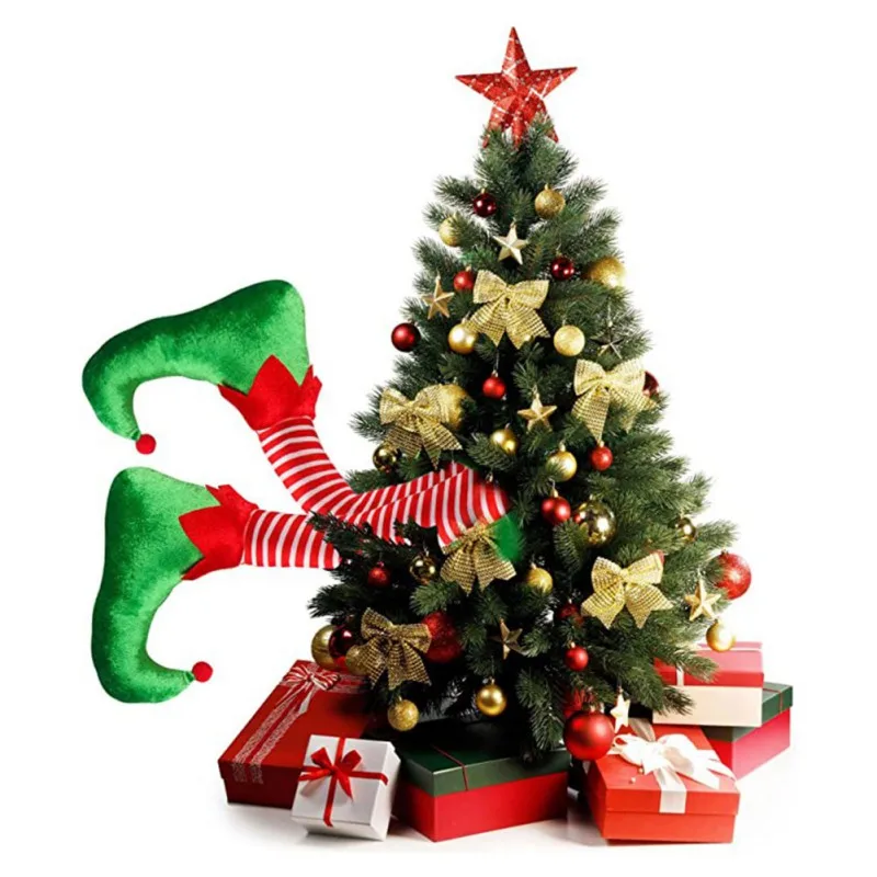 

Christmas Elf Toy for Home Christmas Elf Legs Christmas Elf Legs Pendant Halloween Witch's Legs Novelty Halloween Decoration