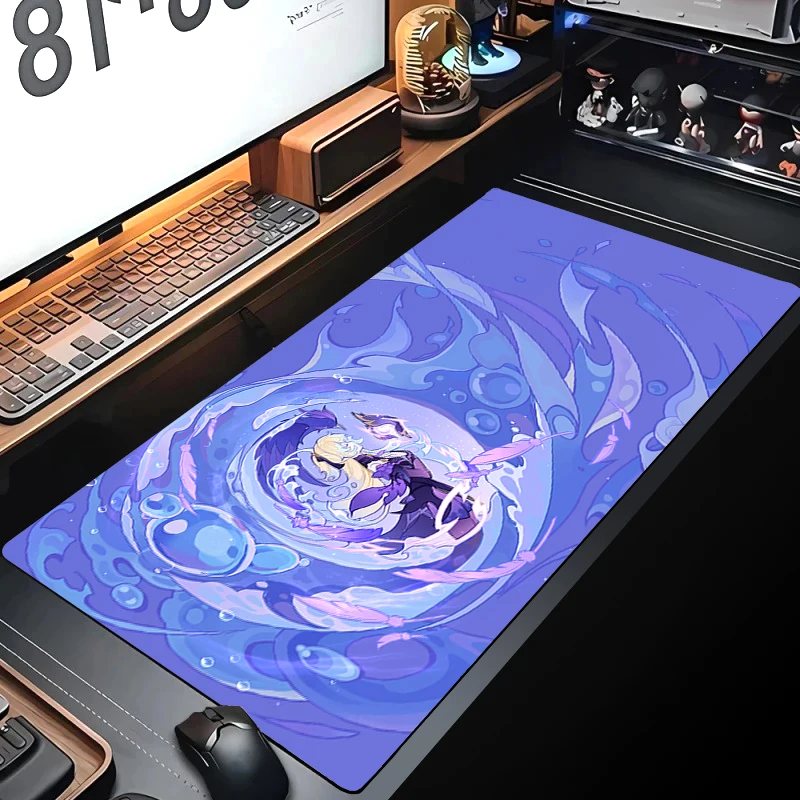 

Anime Girl Mouse Pad Gamer Genshin Impact HD Print Large Mousepad Locking Edge Gaming Mouse Mat Laptop Desk Mat Office Table Mat