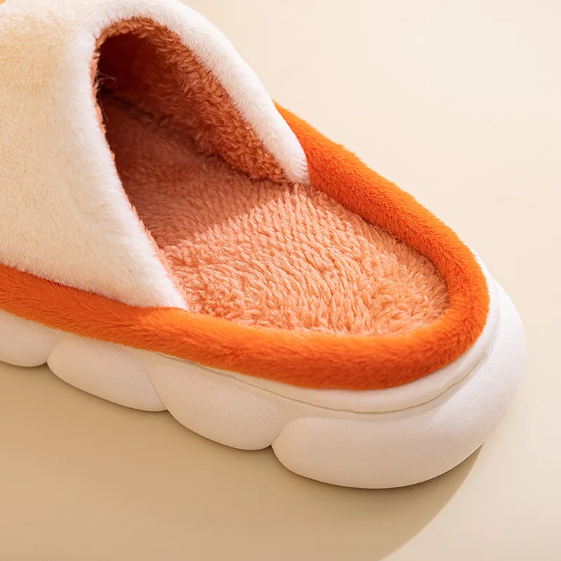 Fashion Artificial Plush Home Slippers Women Men Winter Indoor Fur Slippers Keep Warm Wool Slipper Lady Soft Home Shoes Flats