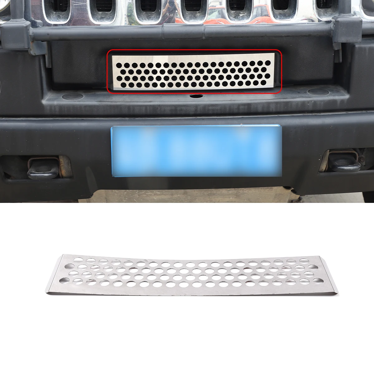 

For Hummer H2 2003-2009 car styling Stainless Steel Silver Car Front Bumper Grille Air Intakes Cover Mesh Trim car Accessories