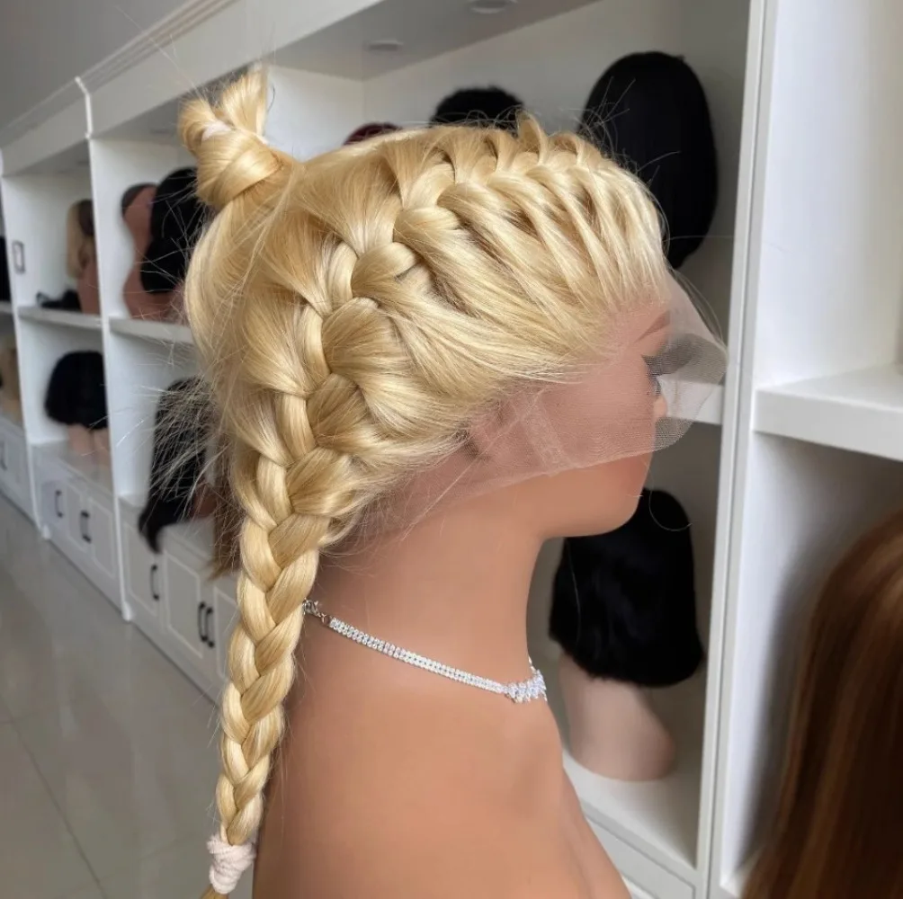613 Blonde Full Lace Wig 180% Density Brazilian Virgin Hair Full End Transparent Swiss Lace Straight Frontal Wig PrePlucked