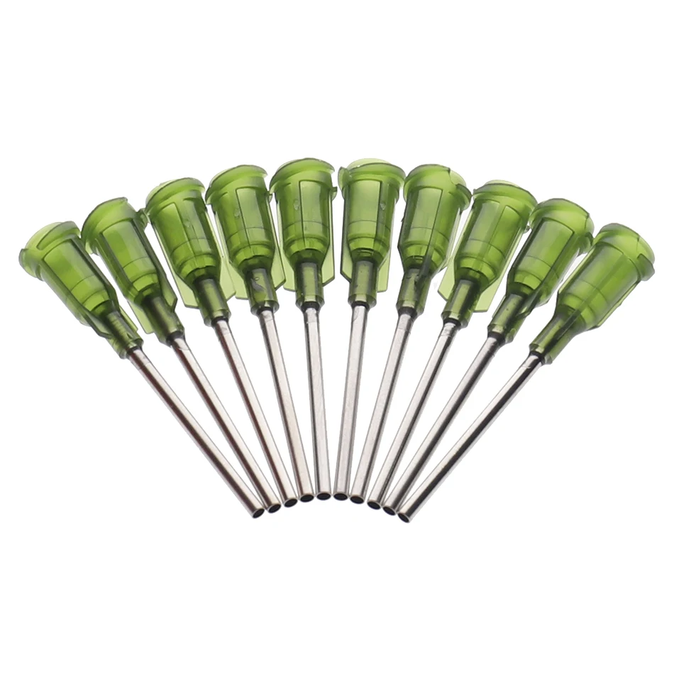 100pcs/lot 14G X 43mm Precision passivated S.S. Dispense Tip with PP Safetylok hub, glue dispenser needles