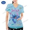 2024 Summer New Cartoon Pattern Double Pocket V-Neck Design Style and Y2k Style for Women T-Shirt Anime T-Shirts Womens Clothes 2
