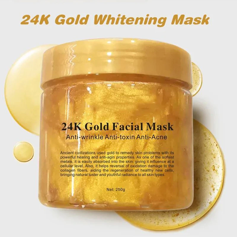 24k Golden Facial Mask Gold Anti-acne Treatment Anti-wrinkle Healing & Whitening Moisturizer for Face Women Skin Care Products super healing wound care negative pressure wound treatment 2400