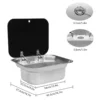 RV Caravan or Boat Stainless Steel Hand Wash Basin Sink with Folded Faucet  van Camper Trailer Accessories Sink with Tap 4