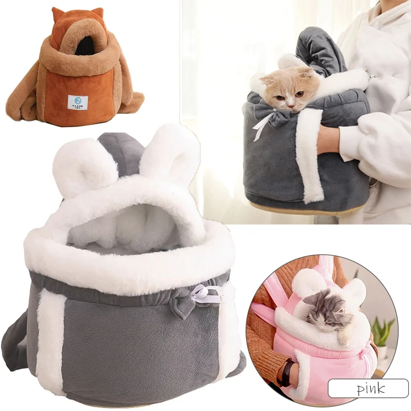 

Warm Pet Bag Small Cat Dogs Backpack Winter Plush Pets Cage for Outdoor Travel Pet Hanging Chest Bags 6kg Load-bearing