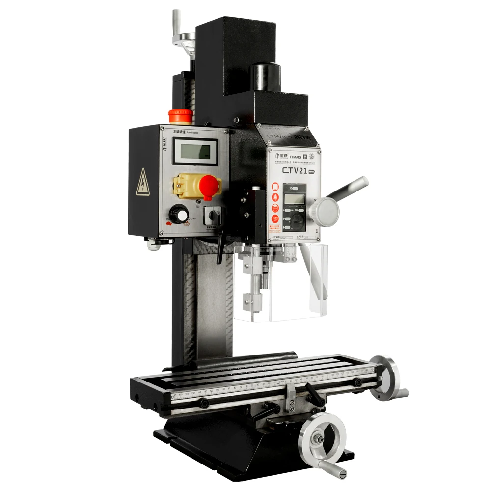 

Hot Sale CTMACH CTV21 750W Brushless Motor DIY Micro Metal Drilling Milling Machine Stepless Speed SKF Precision Spindle Bearing