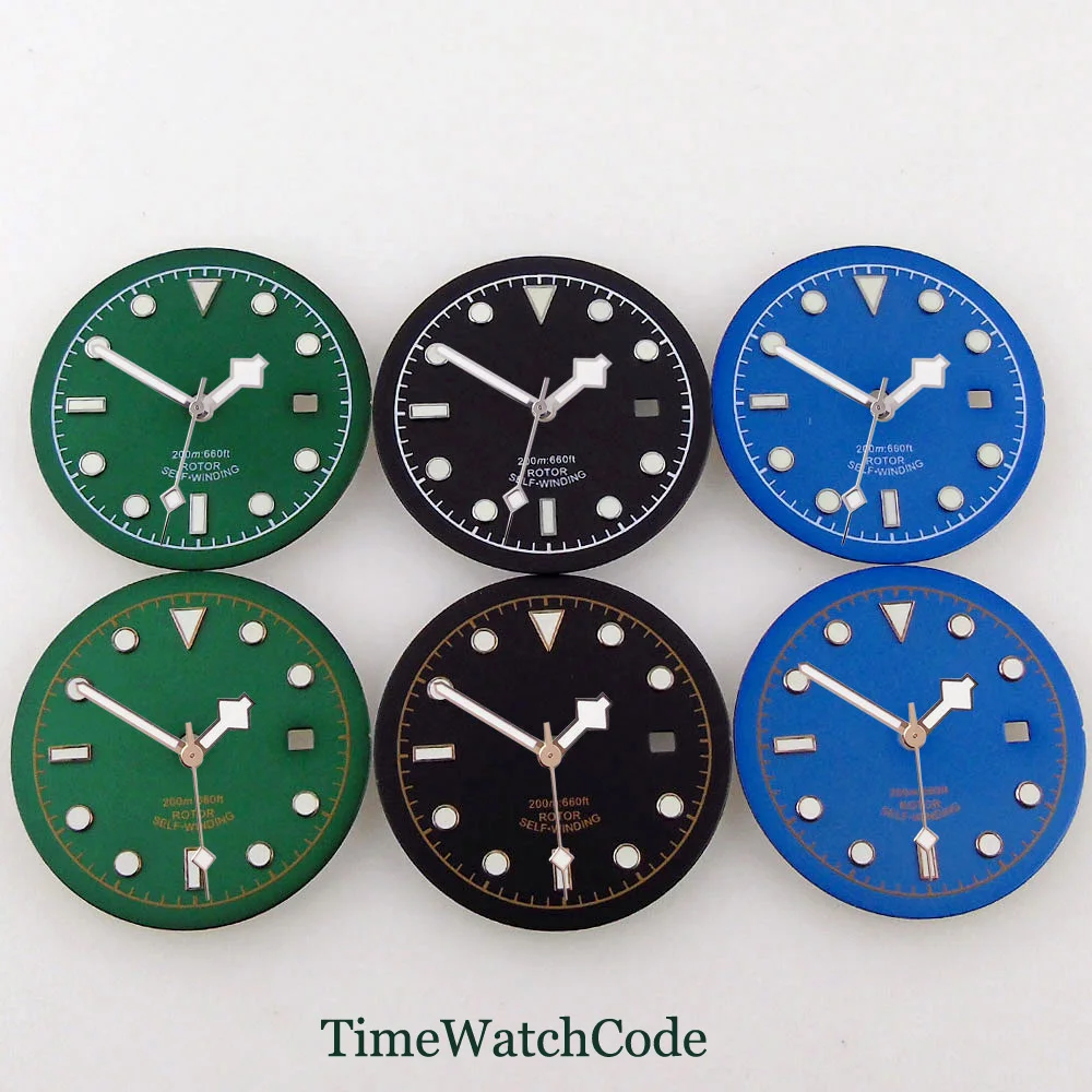 

33.5mm Watch Dial Fit NH35A ETA2824 2836 PT5000 ST2130 Miyota 8215 821A DG2813 Movement Luminous Watch Face Black Blue Green