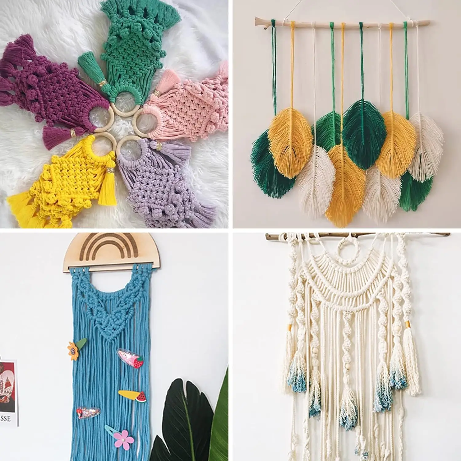 NOANTA Cuerda De Macramé Color Morado Oscuro, 0.079 In X 220 Yardas, Cuerda  De Algodón Colorido, image size:1500x1500