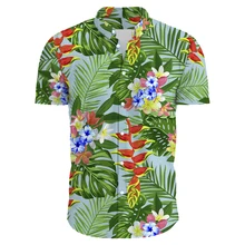  Festive Carnival Short Sleeve Hawaiian Shirt Men Summer Mens Hawaiian Shirts Casual Tropical Plants Print Beach Aloha Shirt Men 