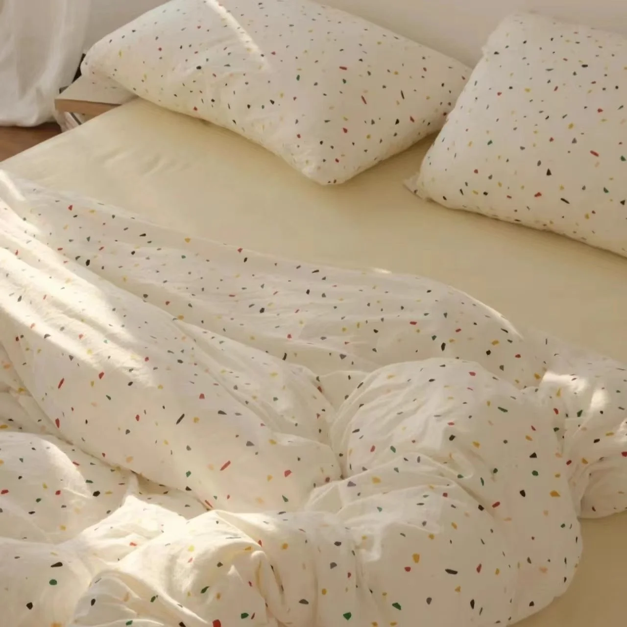 Ins Cute Pink Bedding Set Bed Sheet Set Polyester Flat Bed Sheet Pillowcases Cute Kawaii Home Textile For Girls Kids Bed Linen