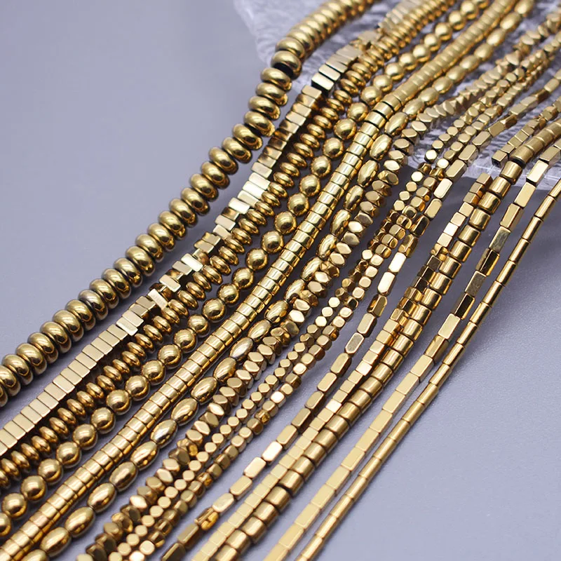 Plating Natural Hematite Stone Spacer Loose Beads Jewelry Making Diy Bracelets Finding