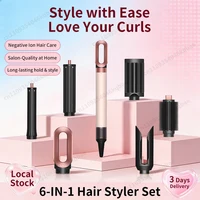 Styler capillaire 6 en 1, brosse à air ionique négative pour un bouclage automatique, sèche-cheveux, style salon, moins de frisottis, réduction des dommages causés par la chaleur 1
