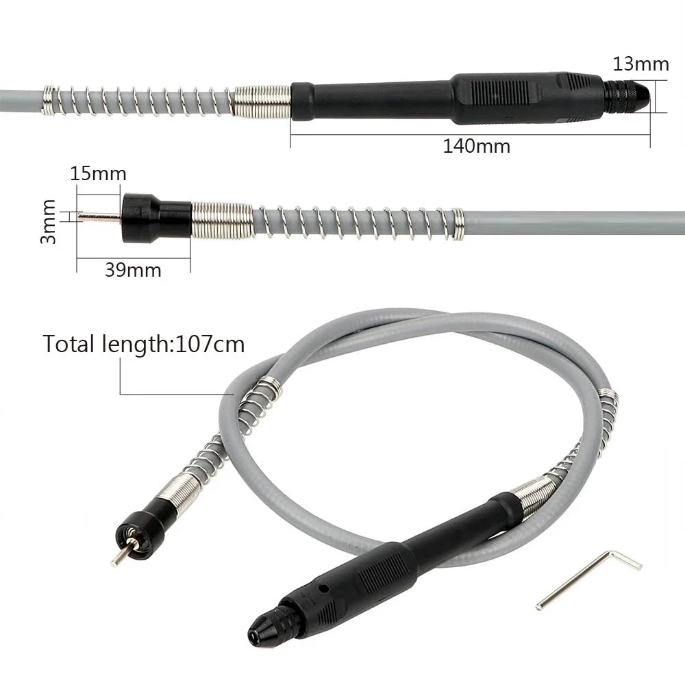 0.3-3.2mm 드릴 척이있는 Dremel 3000 용 플렉스 샤프트 그라인더 유연한 로타리 도구 액세서리 쥬얼리 연마 조각