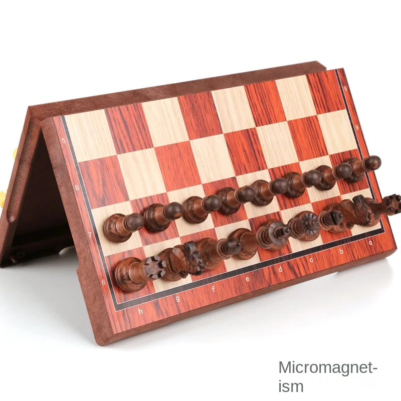 Chess Magnetic Children's Competition Training Special Chess, Wood Plastic Portable Small Folding Board, 24x21cm