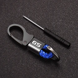 Premium Adventure Motorcycle Keyring with Braided Rope Keychain (Blue)