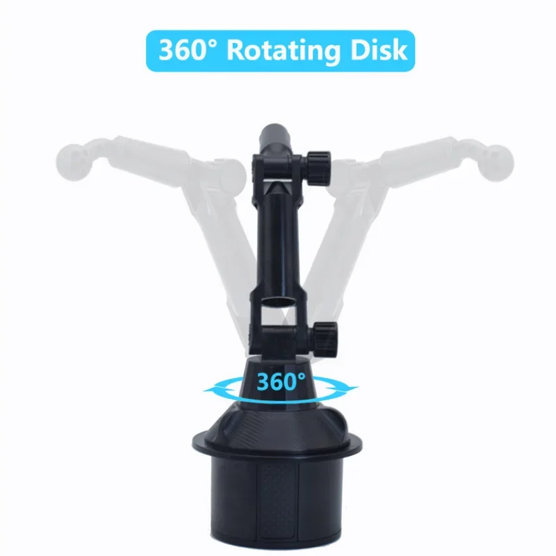 Universal 360° Adjustable Long Arm Cup Holder Phone Stand & Car Mount