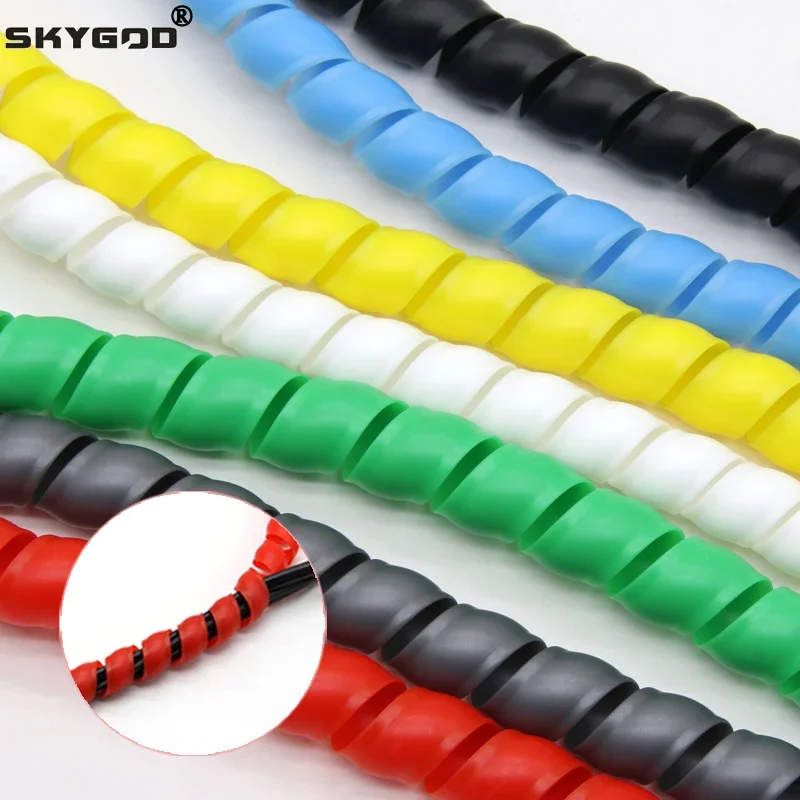 2/5/10Meters 8mm ~ 40mm Line Organizer Pipe Protection Flexible Spiral Wrap Winding Cable Wire Protector Cable Sleeve Cover Tube