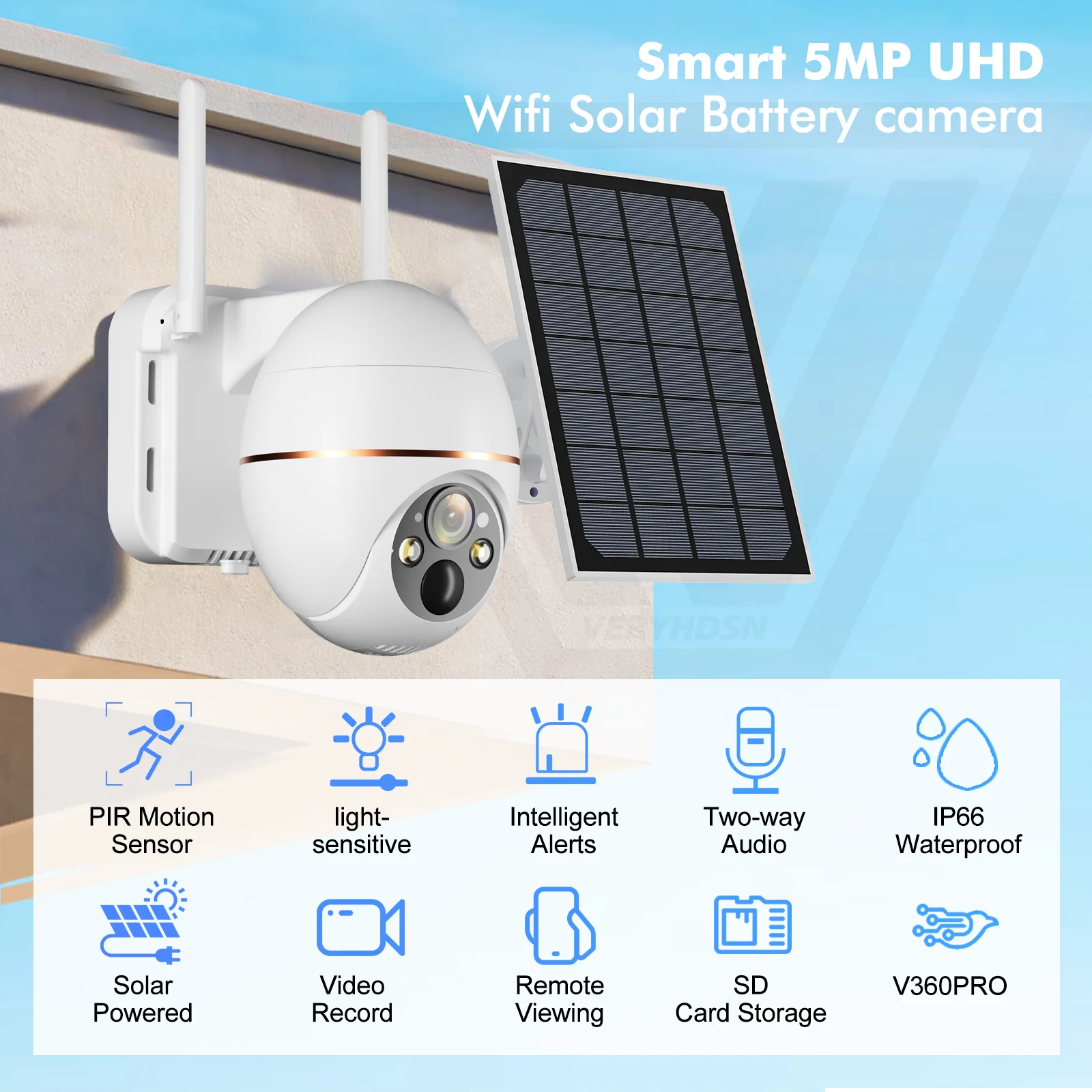 PTZ ¾籤 ī޶,  IP ߿ IP66, 8000mAh,  ۵ г,  ͸ , PIR ΰ , 5MP