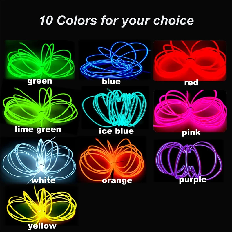 Car Interior Led Decorative Lamp EL Wiring Neon Strip For Auto DIY Flexible Ambient Light USB Atmosphere Accessories Interior