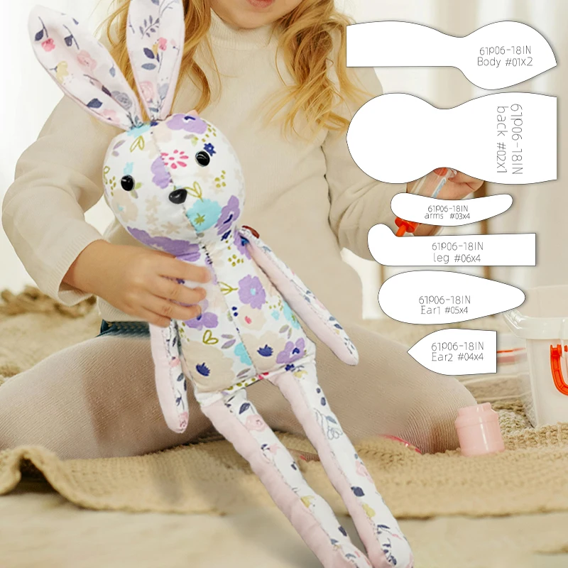 Acrylic templates rabbit making mold 6pcs handcraft rabbit doll quilting template DIY molds sewing tools decoration gifts sewing template