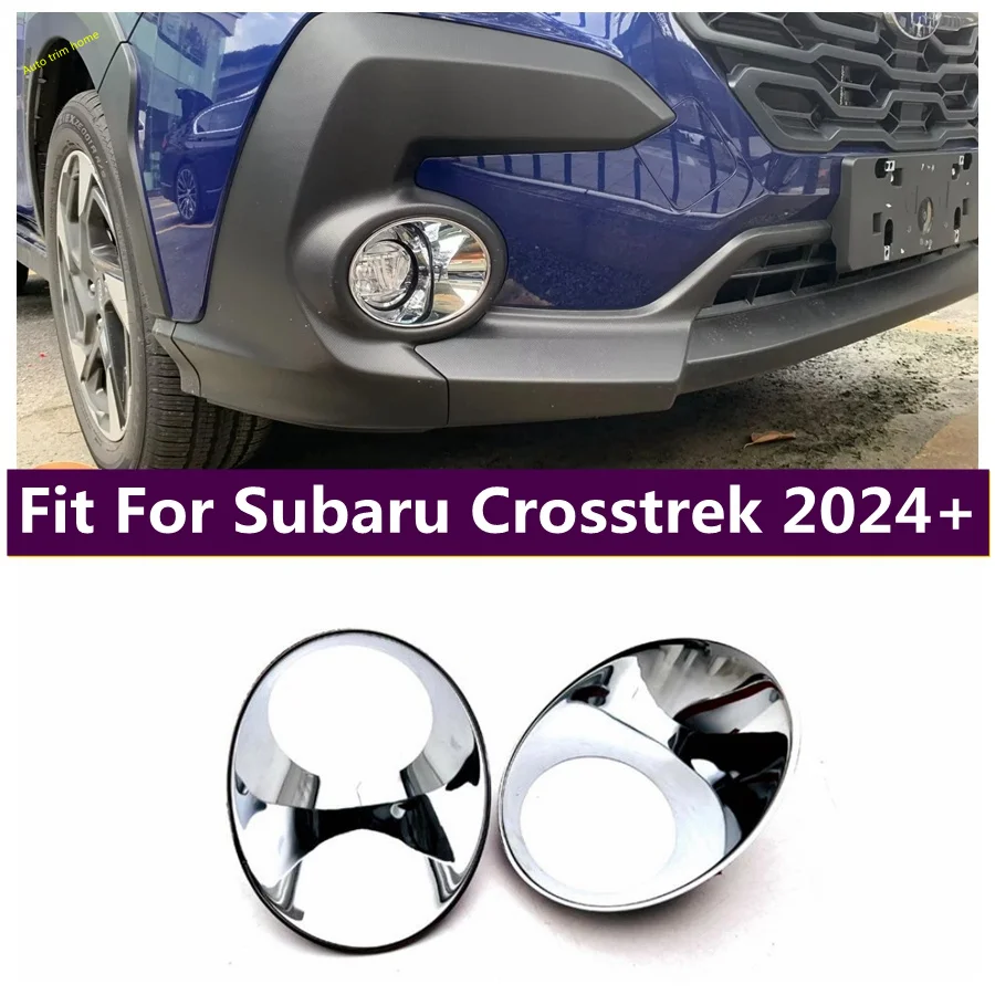 

Accessories Front Fog Light Lamp Eyelid Cover Trim Ring StickersBumper Molding Guard Cover Trim Fit For Subaru Crosstrek 2024 +