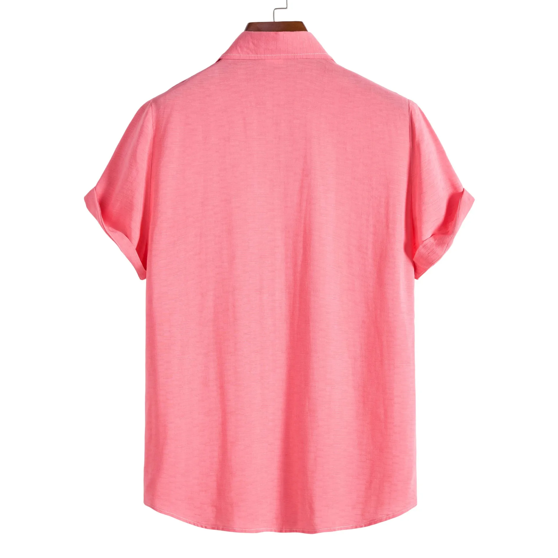 Sommerhemden für Herren, lässig, modisch, einfarbig, kurzärmelig, Button-Up-Hemd, Herrenurlaub, Strand, Designer-Hemd, Camisa Hombre_voghion.com