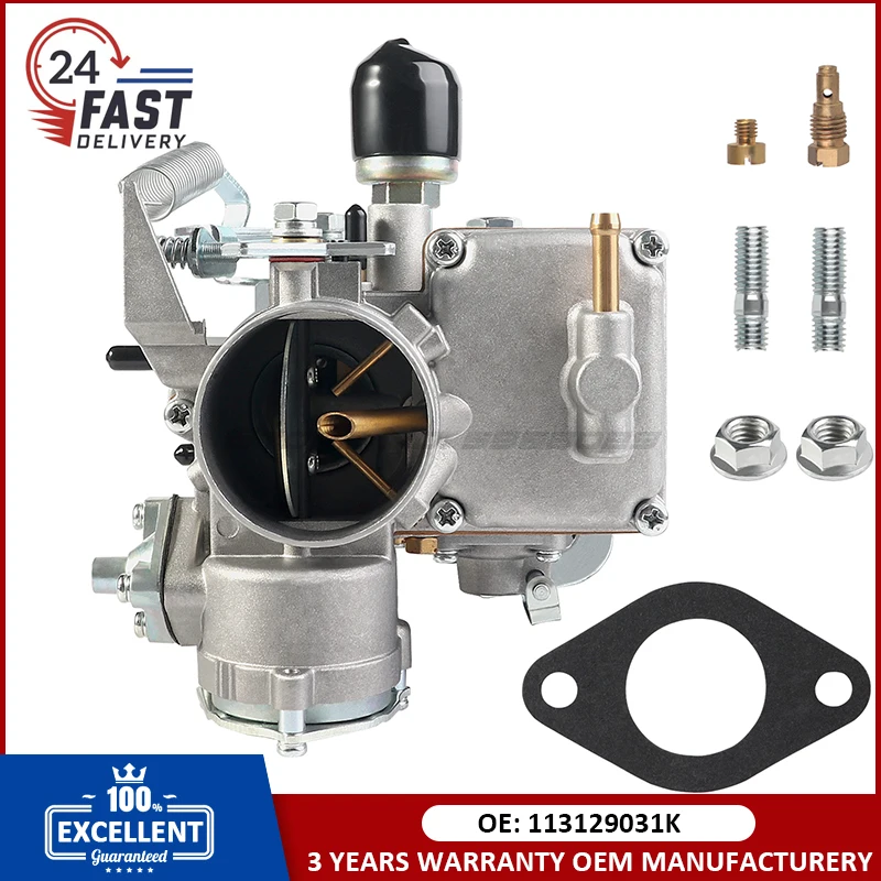 

Carburetor 113129031K 113-129-031-K For VW Beetle Transporter Karmanna Ghia Squareback 34 Pict-3 12V Electric Choke Solex Carb