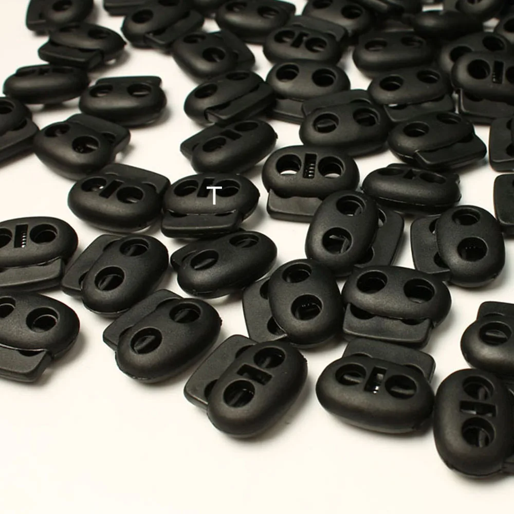 30pcs 5mm Hole Plastic Stopper Cord Lock Bean Toggle Clip for Apparel Paracord Elastic Bungee Lanyard Rope Accessories