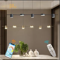 IPesl โมเดิร์นขนาดยาว APP โคมระย้าห้องครัวห้องรับประทานอาหารตกแต่งภายในบ้านระยะไกลแขวนโคมไฟ Drop Shipping 1
