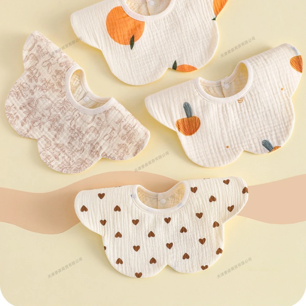 Waterproof Baby Bib Saliva Towel Infant Feeding Bib Anti-Dirty Milk Burp Cloth Soft Cotton Newborn Drool Bib for Toddler Feeding