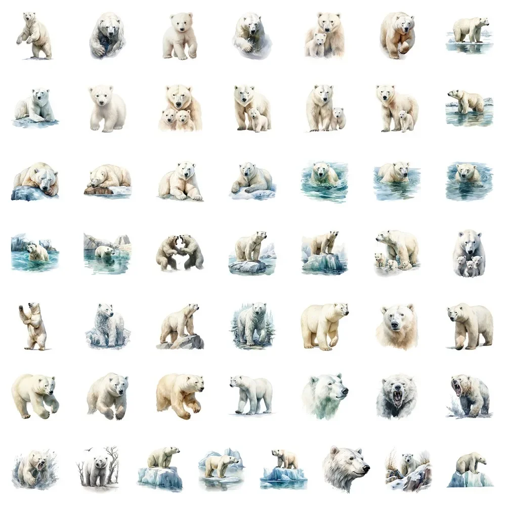 Cartoon Polar Bear Animal Stickers Decals 10/50Pcs Suitcase Scrapbooking Phone Laptop Stationery Sticker Decoration Kids Toy