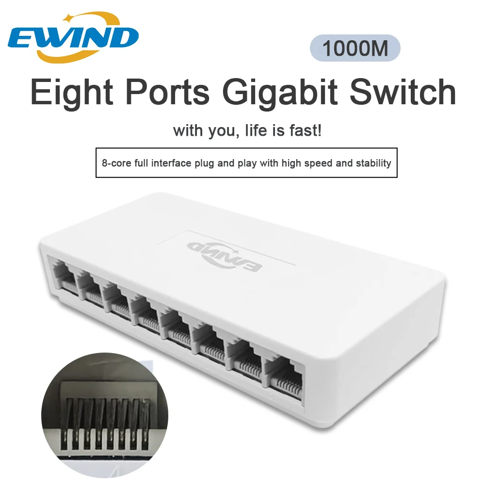 10/100/1000Mbps Full Gigabit Network Ethernet Switch 5/8 Ports RJ45 Port 10/100Mbps Fast Network Switch ethernet