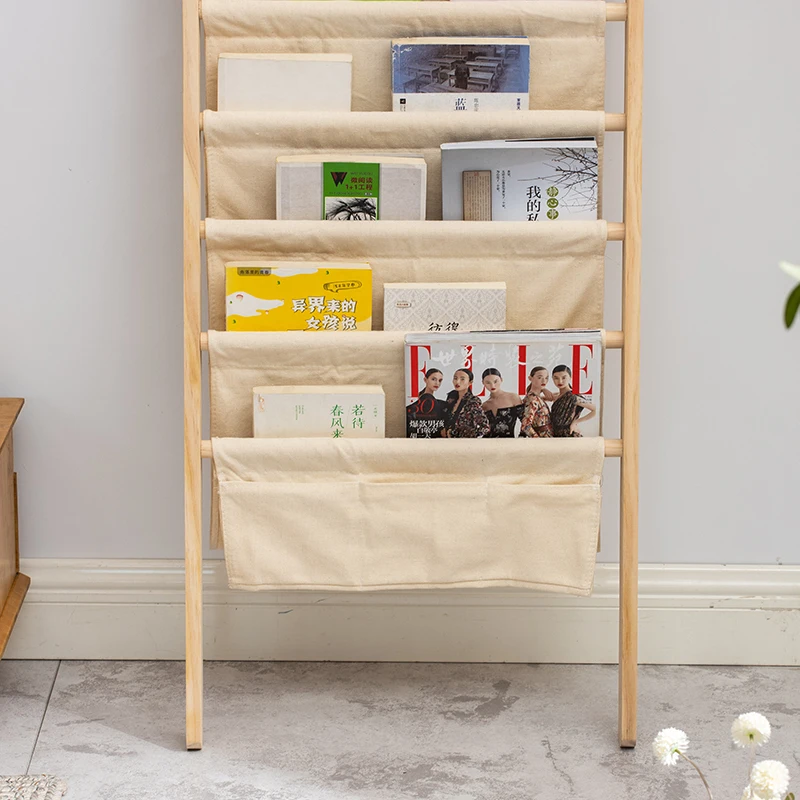 Trendy Magazine Rack Floor Standing Wall-Mounted Book Display Ins Style Wooden Newspaper Organizer Furniture Estanter&iacute;as FYMR