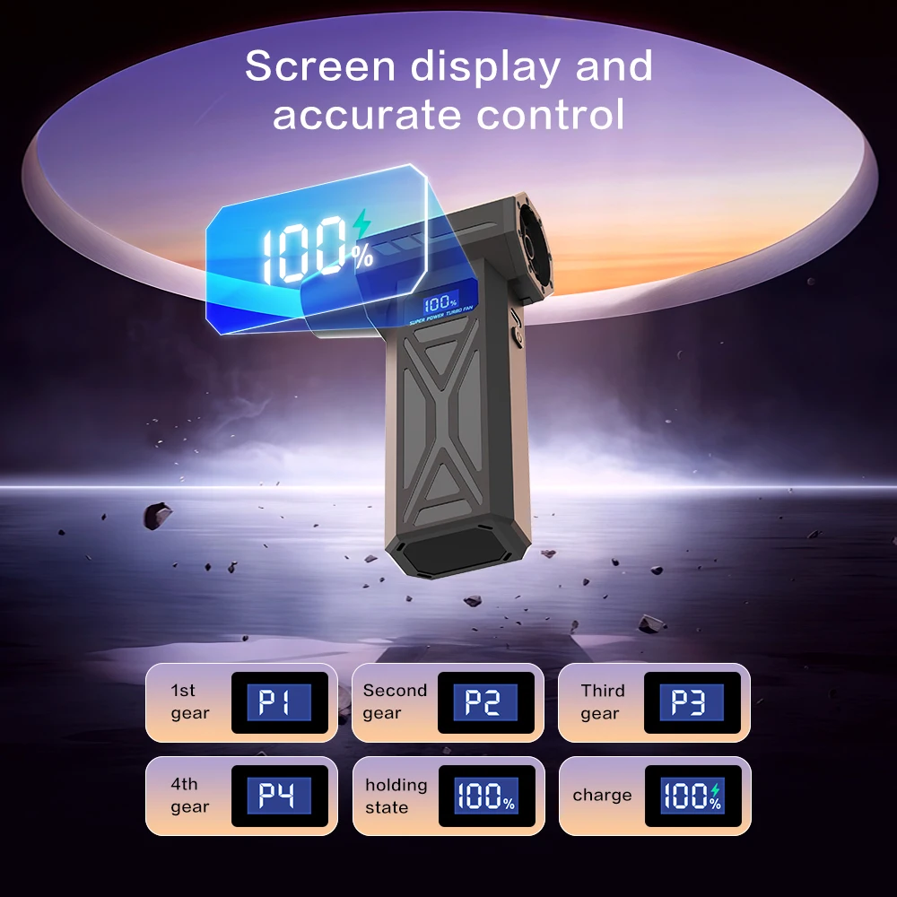 미니 터보 제트 팬 P70 휴대용 블로워 브러시리스 모터 130000RPM 52m/s 산업용 팬 (자동차 청소 및 가정용)