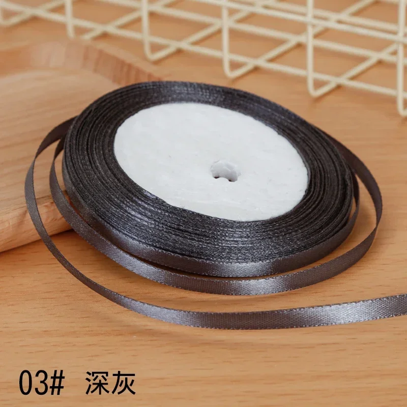 Elegant 6mm Satin Ribbon for DIY Crafts and Gift Wrapping